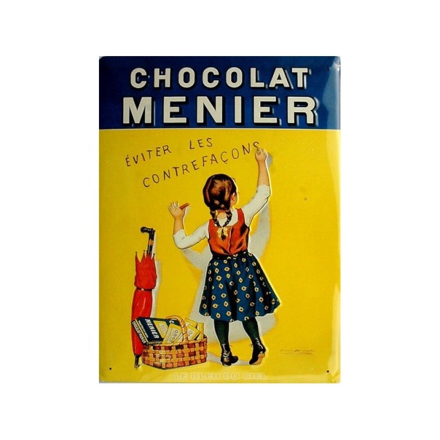 plaque-metal-publicitaire-30x40cm-bombee-fille-chocolat-menier